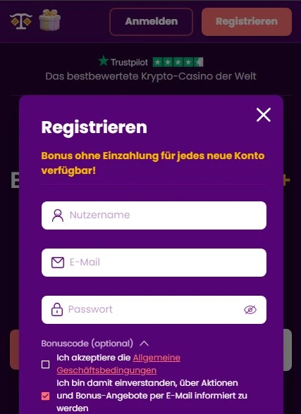 TrustDice Registrieren.webp